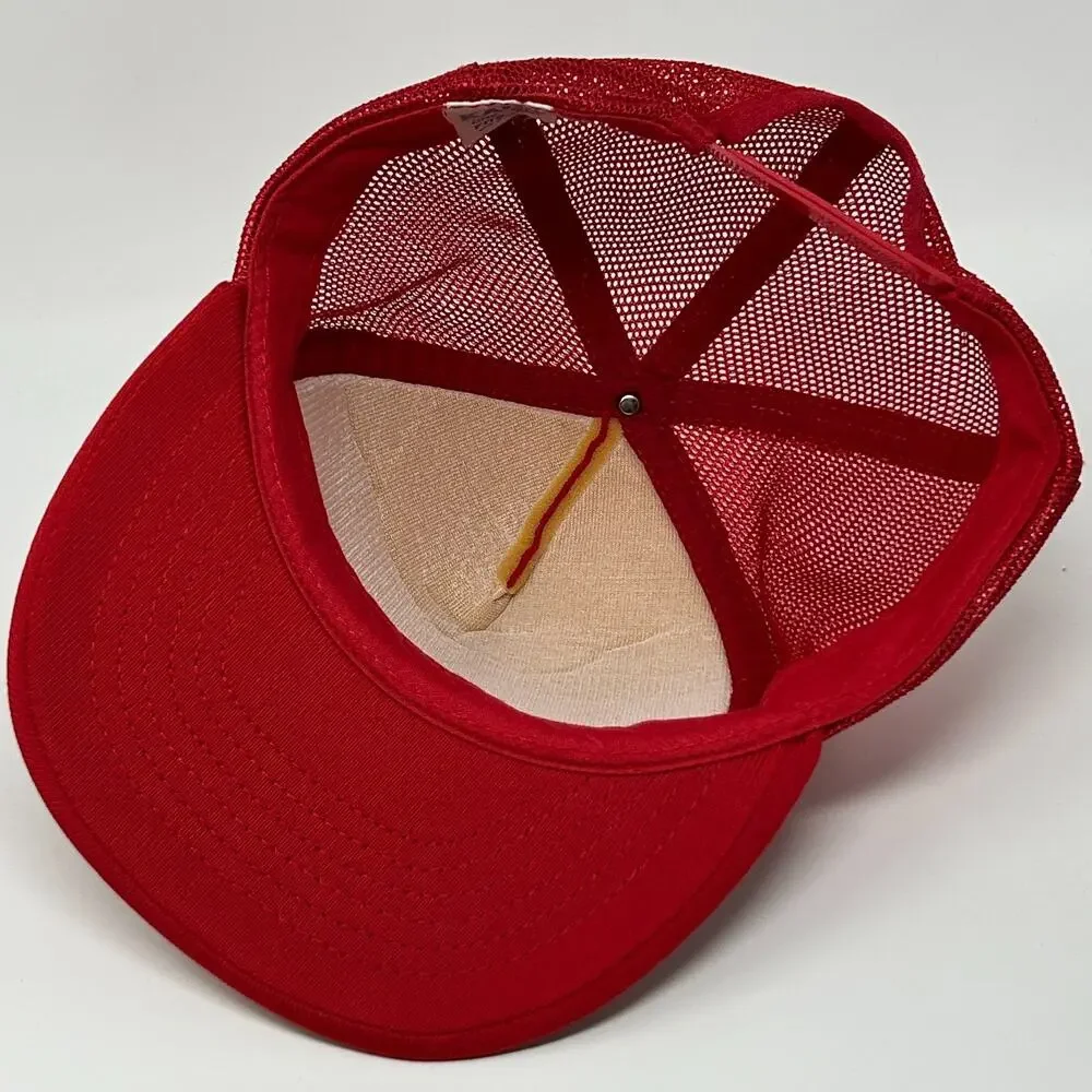 Vintage 90s McPhails Fuel Company Trucker Hat Baseball Cap Red Propane Snapback